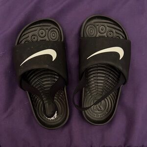 Nike Kids Black and White Slide Sandals